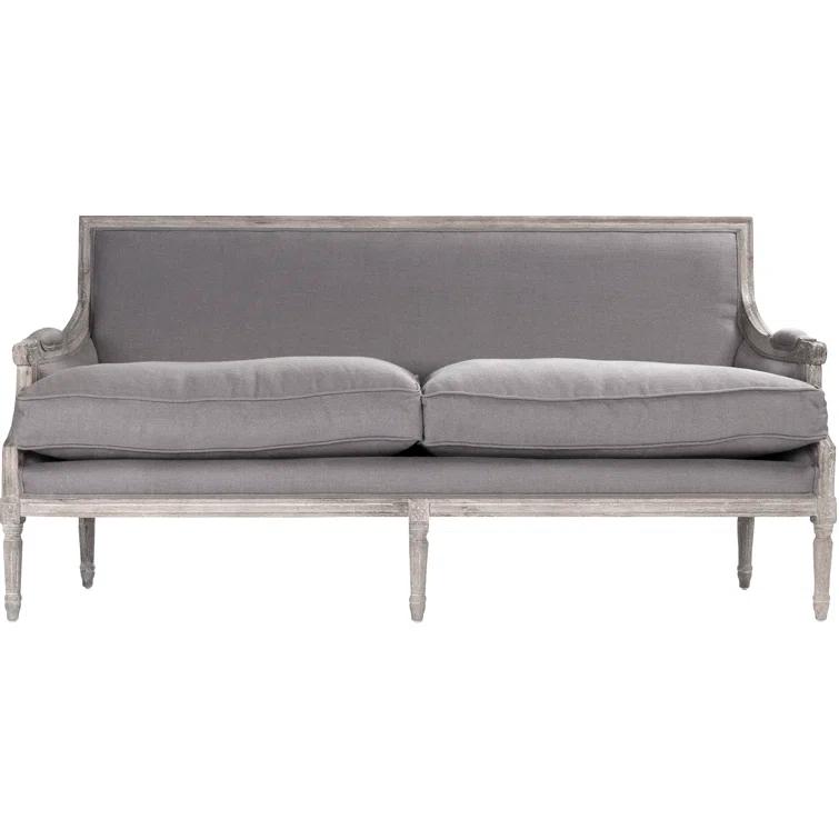Zentique B007-3 E272 A048 Louis Grey Linen Sofa- 70 x 34.75 x 27 in.