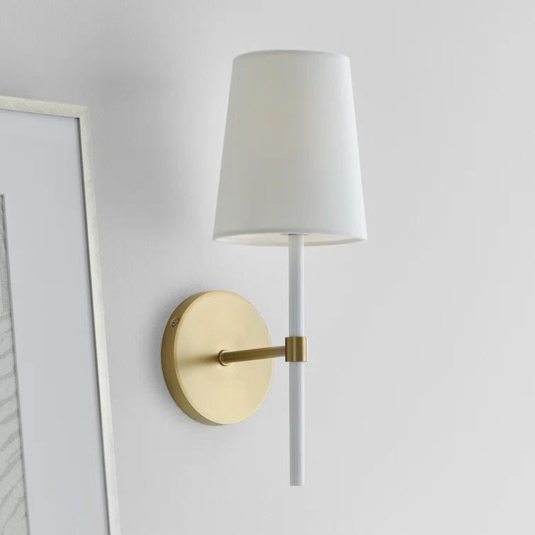 Single Light Steel Dimmable Armed Sconce