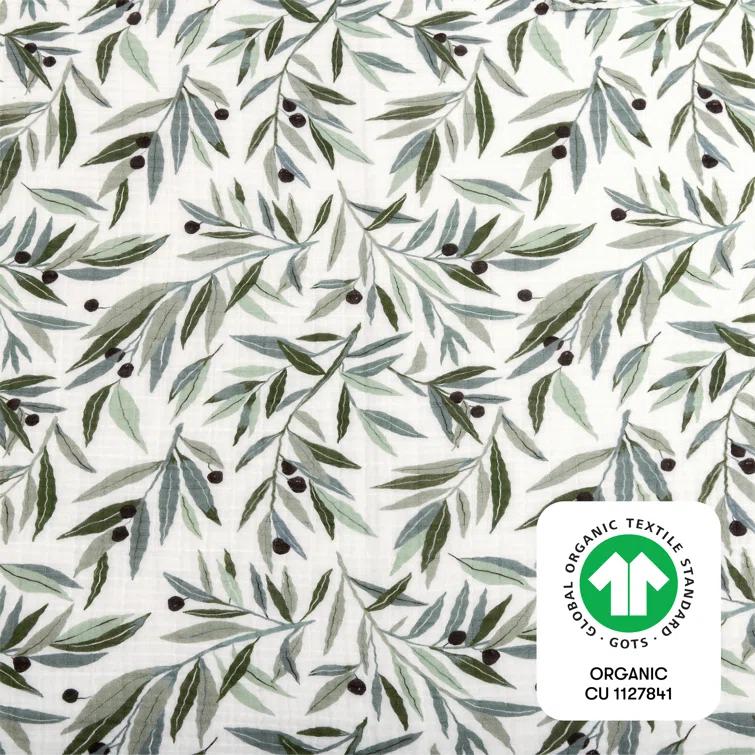 Olive Branches Organic Muslin Swaddle