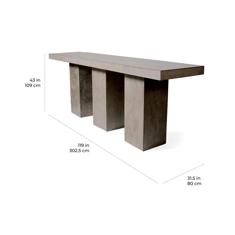 Seasonal Living Perpetual Rectangular Concrete Outdoor Bar Table
