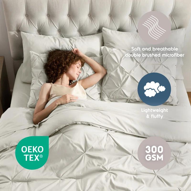 Bed-in-A-Bag Pleated Comforter Set with Bed Sheets