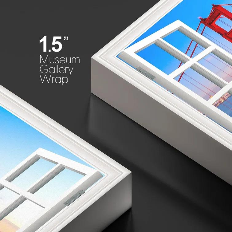 IDEA4WALL Window Scenery " Window View Landscape San Francisco Golden Gate Bridge Nature Wilderness "