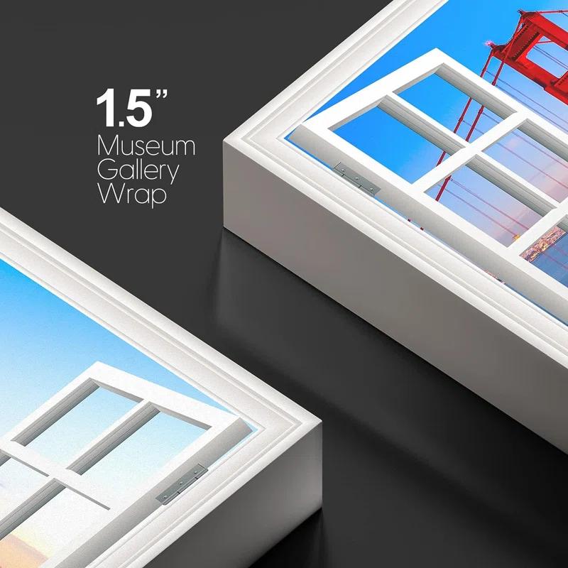 IDEA4WALL Window Scenery " Window View Landscape San Francisco Golden Gate Bridge Nature Wilderness "