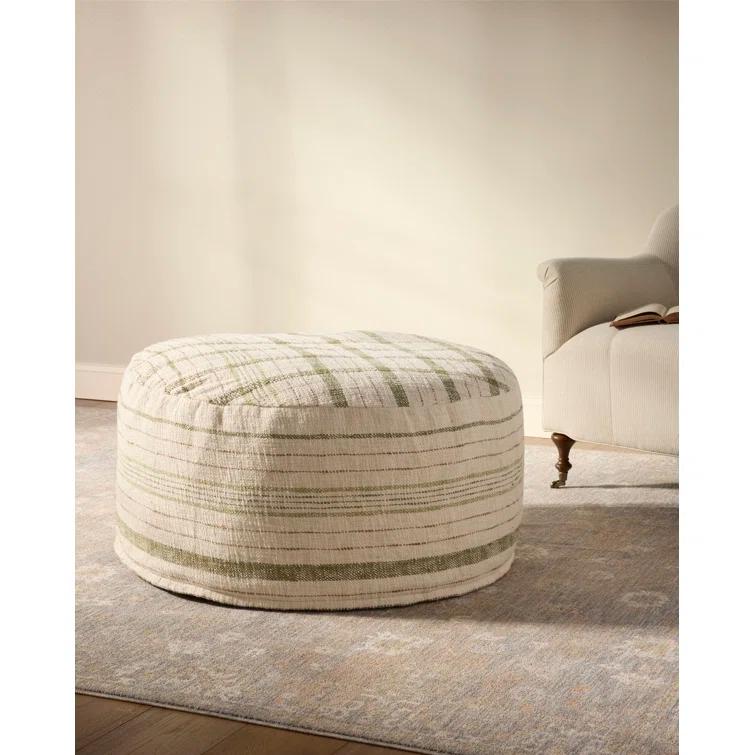 Wallace Pouf by Chris Loves Julia x Loloi - Cream