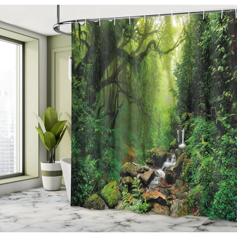 Ambesonne Shower Curtain with Hooks Included