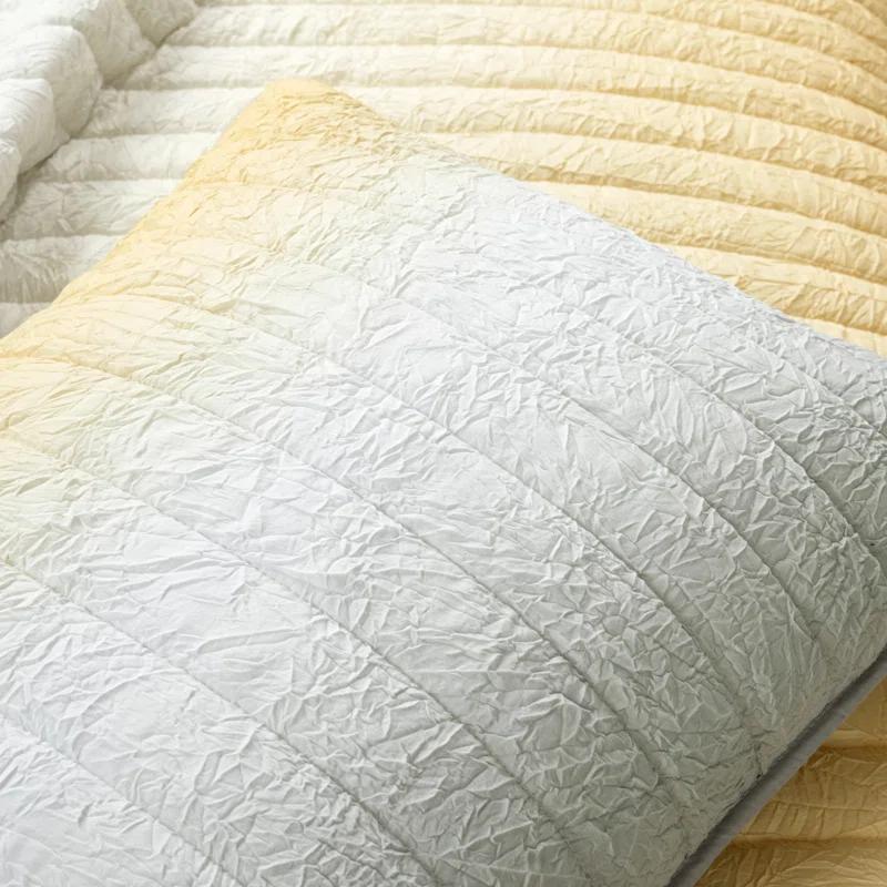 Crinkle Ombre Microfiber Quilt Set