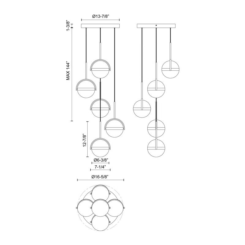 Alora Lighting Globo 5 - Light LED Cluster Pendant