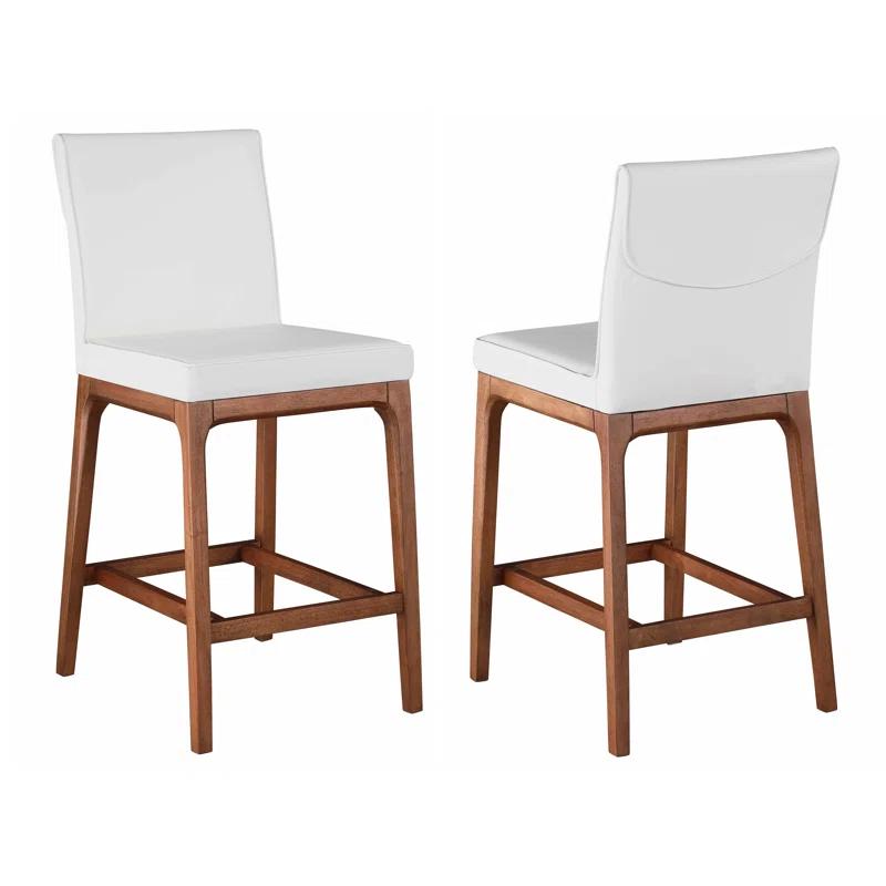 Chintaly Imports Emma Modern Low-back Counter Stool w/ Solid Wood Base