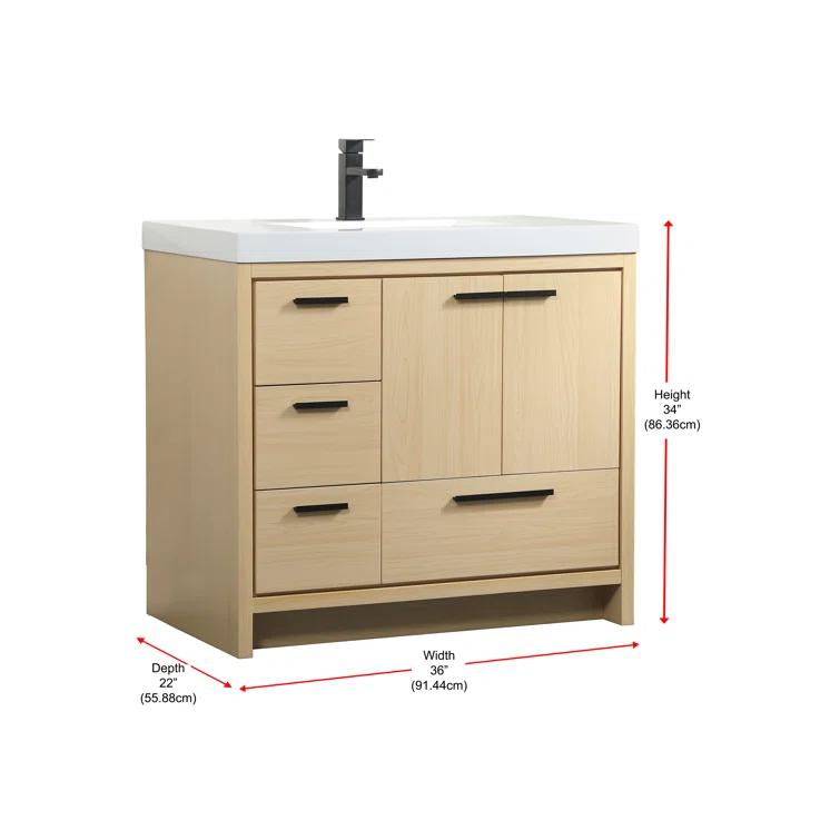 Mercury Row® Southmead 36'' Single Bathroom Vanity with Resin Top