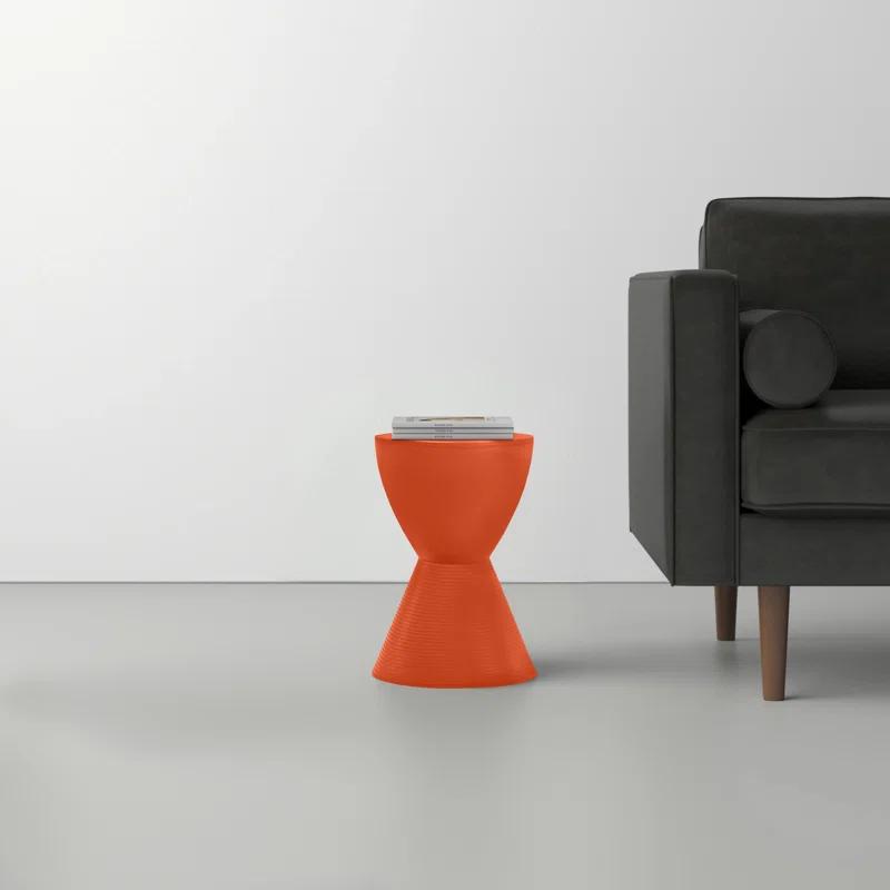 AllModern Durant Reversible Drum End Table with Storage – No Assembly Lightweight Accent Side Table for Indoor & Outdoor Use