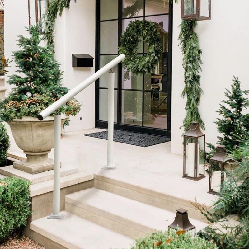 VEVOR VEVOR Outdoor Stair Railing Kit Aluminum Handrail for 3/4 Steps
