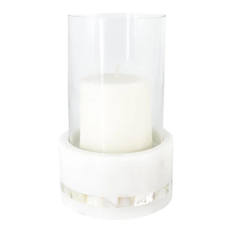 Anaya 7.63" Marble Tabletop Hurricane | Wayfair