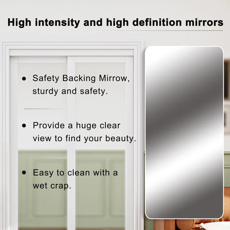 ARK DESIGN 1 Lite Mirrored Prefinished Door Slab Solid Manufactured Wood Core Standard Door