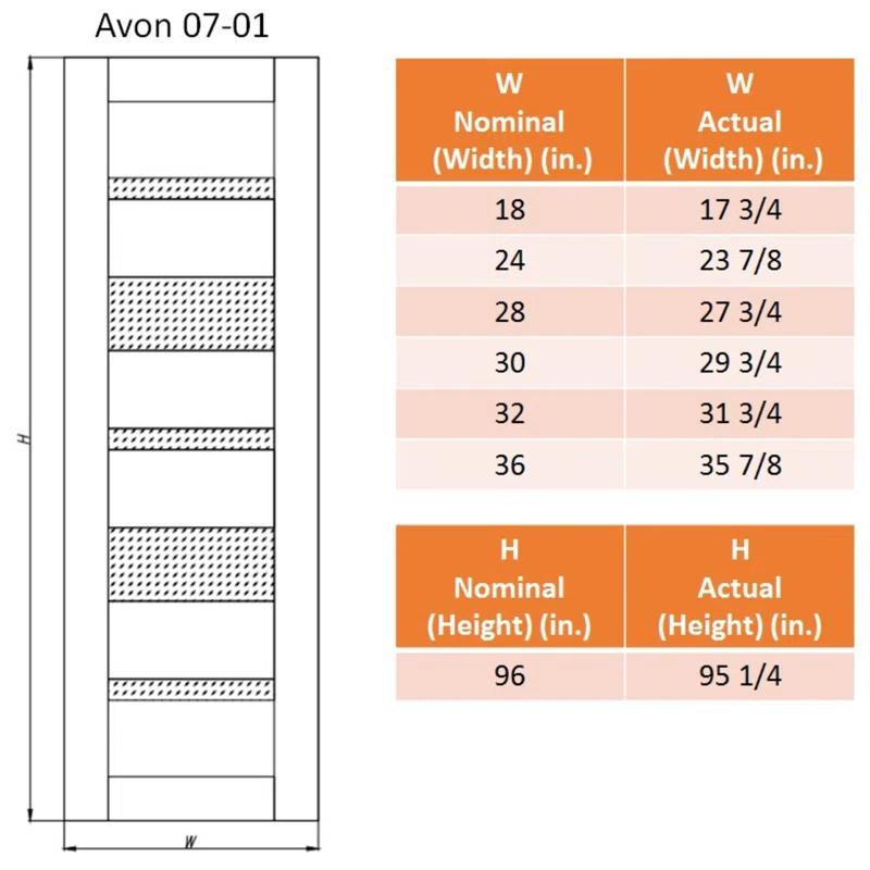 Belldinni Avon 07-01 Manufactured Wood Frosted Glass Paneled Prefinished Interior Door Slab