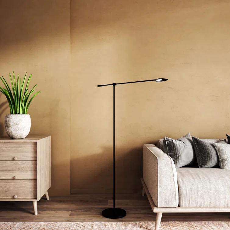 Rotaire 54.38'' Dimmable LED Swing Arm Floor Lamp