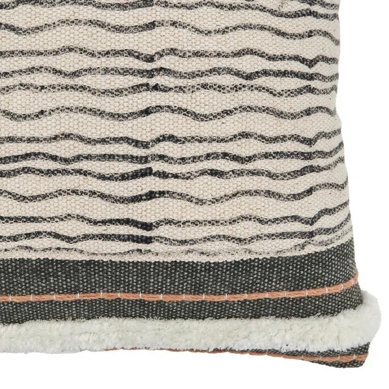 Saro Sadie Collection Appliqued Cotton Throw Pillow