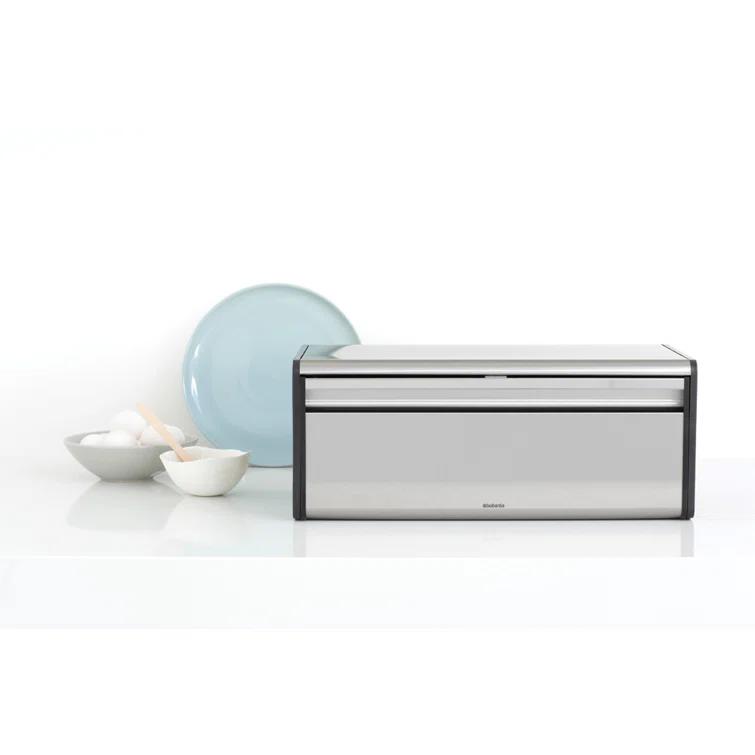 Brabantia Fall Front Bread Box, Matte Steel Fingerprint Proof