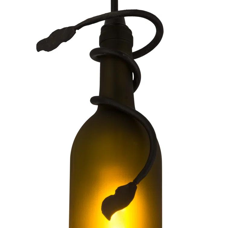 Green Glass and Copper Mini Island Pendant Light