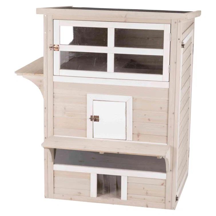 TRIXIE 3-Story Outdoor Cat House, Large Weatherproof Cat Shelter, Multiple Doors and Windows, Cat Condo & Reviews | Wayfair