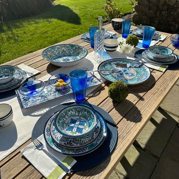 Certified International Talavera Heavy Weight 12 Piece Melamine Dinnerware Set, Service for 4