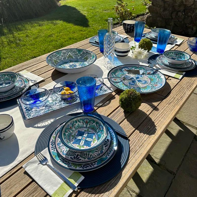 Certified International Talavera Heavy Weight 12 Piece Melamine Dinnerware Set, Service for 4