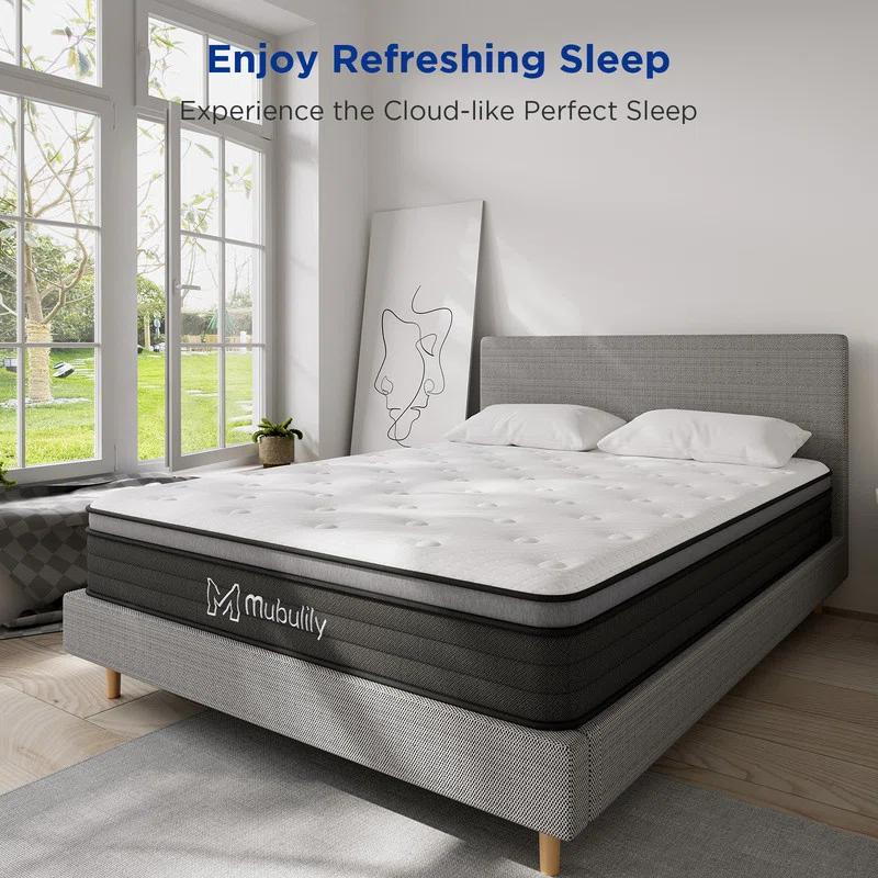 Mubulily 12'' Medium Gel Memory Foam Mattress