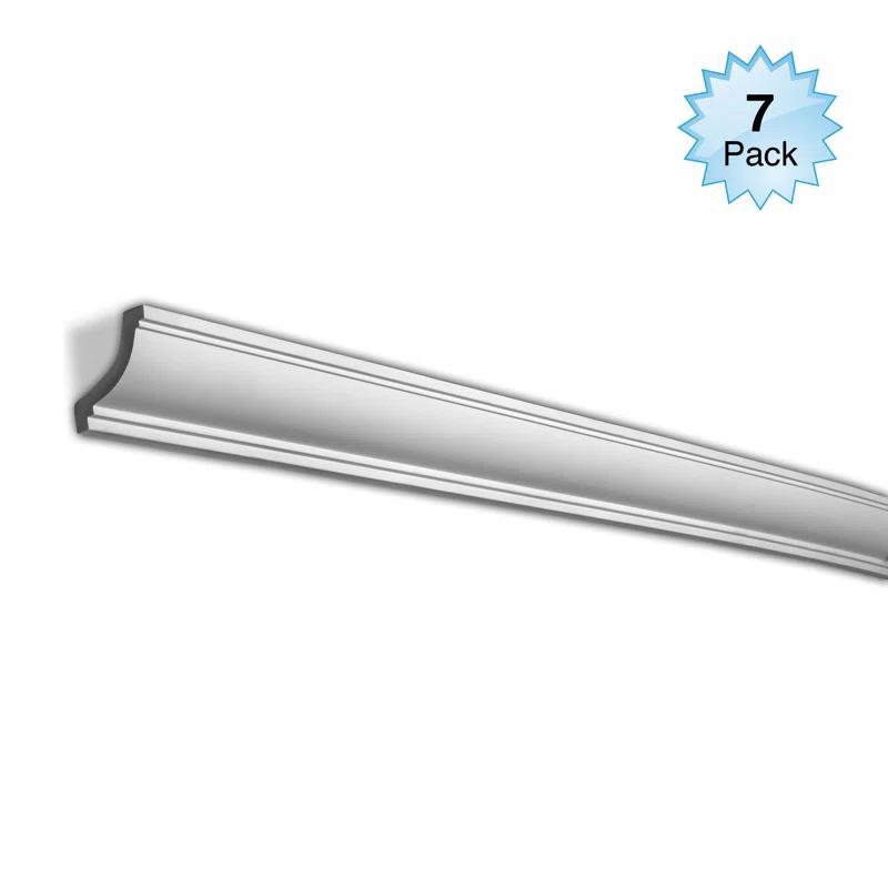 2 in x 2 in x 96 in Plain Polyurethane Crown Moulding Pro Pack 56 LF (Set of 7)