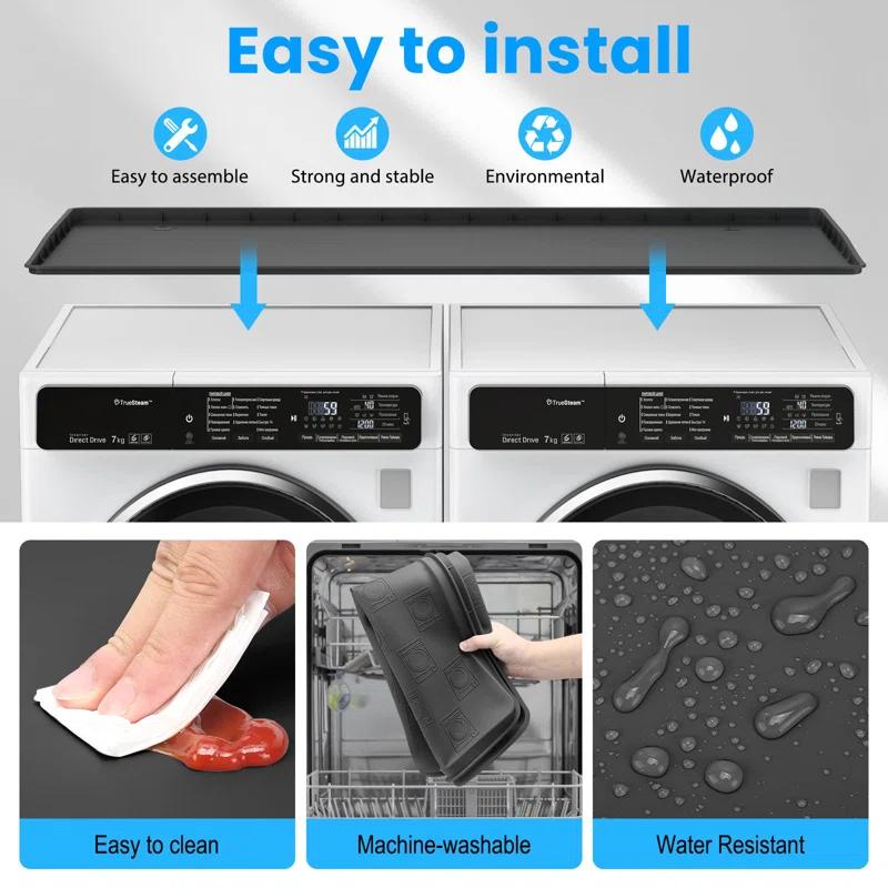 chuangyanUS Washer Dryer Countertop, 54"×26.8" Washer And Dryer Covers,Non-Slip Waterproof Washing Machine Cover Protector Top Load