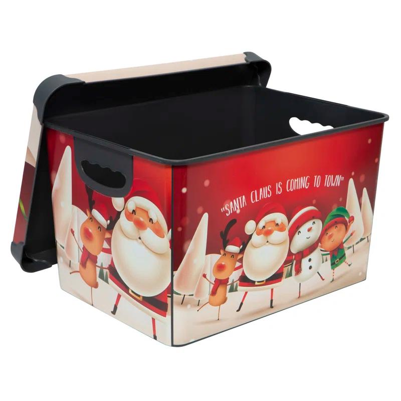Simplify Santa Clause is Coming to Town Design Plastic Storage Tote