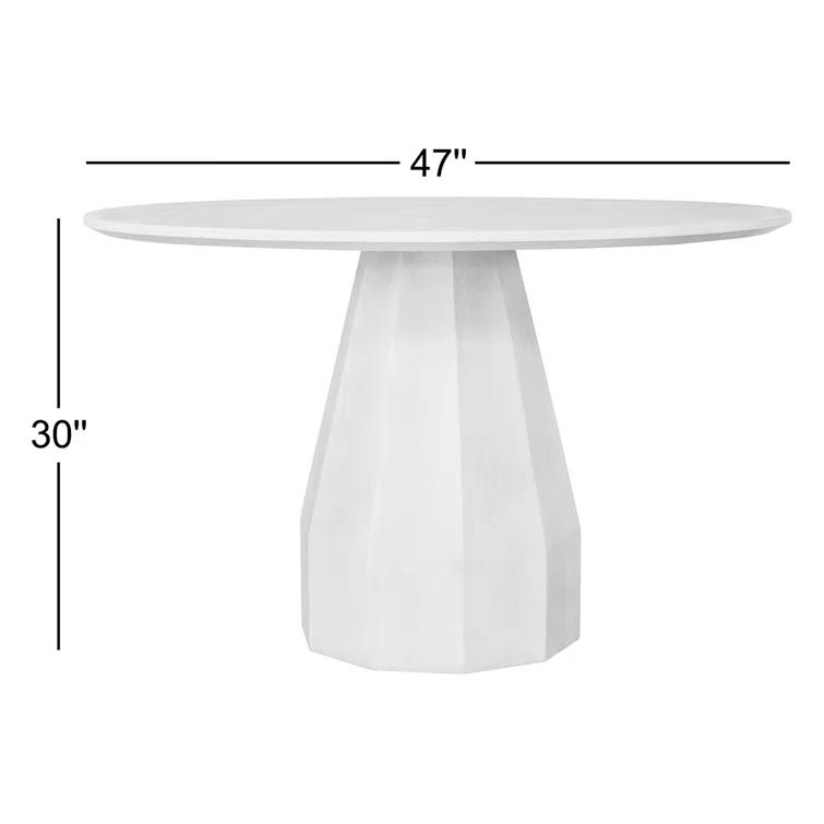 Aldora Concrete Round Outdoor Dining Table (47")