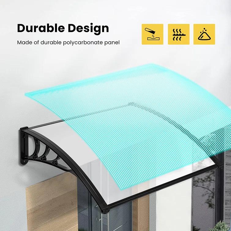 VIVOHOME VIVOHOME Plastic Clear/Black Cover Retractable Door/Window Awning