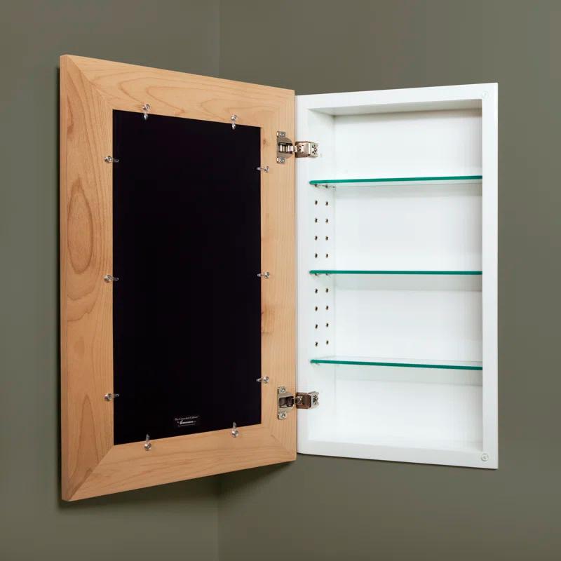 Recessed Picture Frame Door Medicine Cabinet with 3 Adjustable Shelves