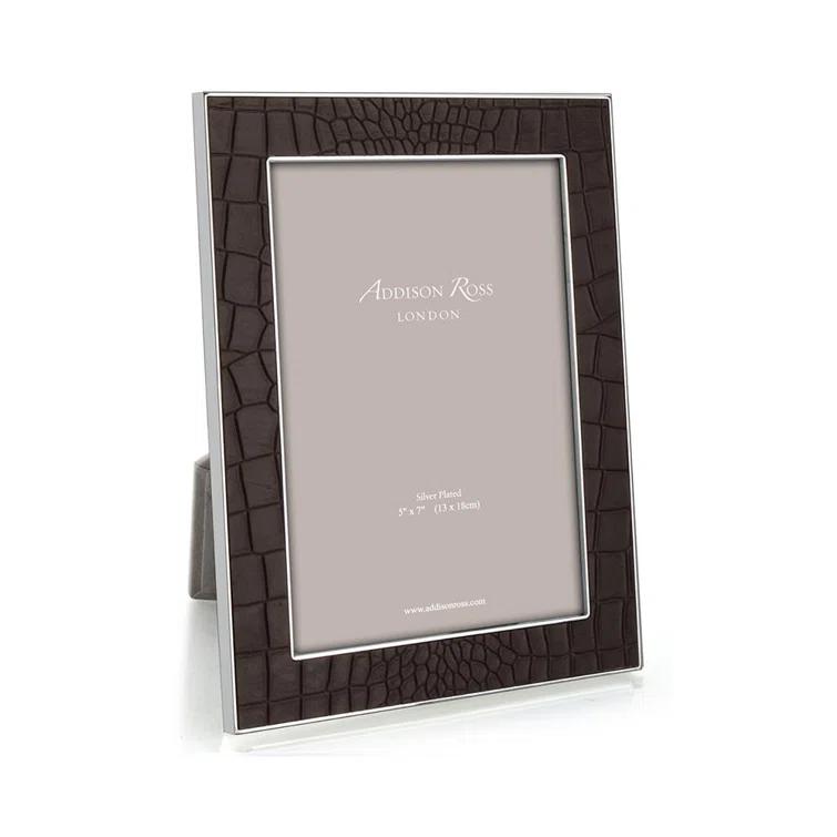 Classic Silver 5x7 Faux Croc Picture Frame