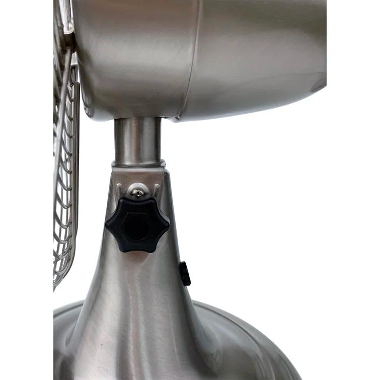 Good Housekeeping Good Housekeeping's All-Metal 12" Retro Desk Office Table Fan with Wide Oscillation, 3-Speed Settings & Carrying Handle (Multiple Finishes Available)