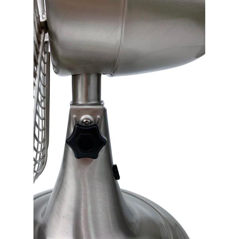 Good Housekeeping Good Housekeeping's All-Metal 12" Retro Desk Office Table Fan with Wide Oscillation, 3-Speed Settings & Carrying Handle (Multiple Finishes Available)