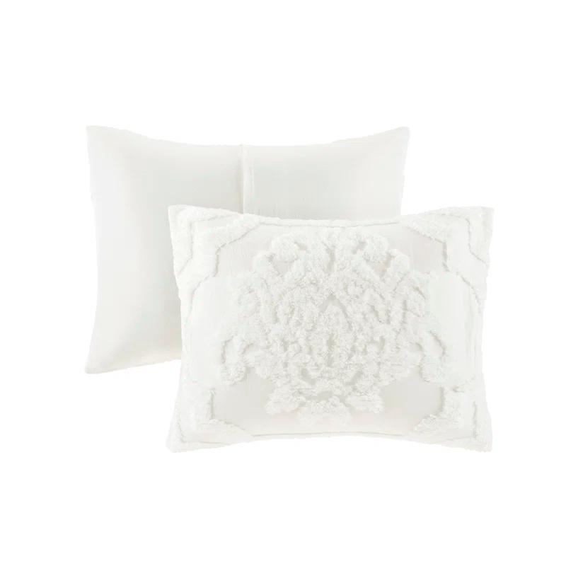 Madison Park Viola Tufted Cotton Chenille Damask 3 Piece Comforter Set