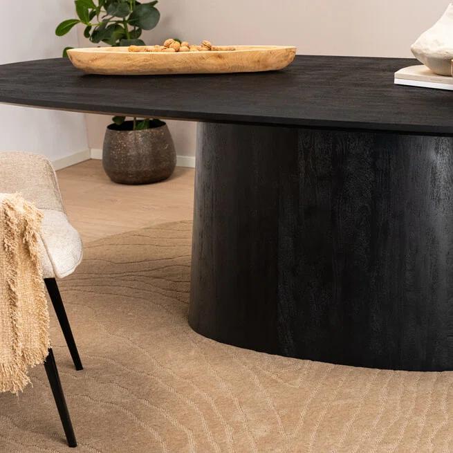 Eleonora Aron Oval Solid Wood Top Dining Table