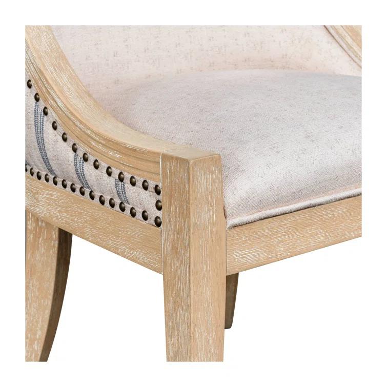 Martha Stewart Martha Stewart Elmcrest Wood Upholstered  Dining Chair with Nailhead Trim