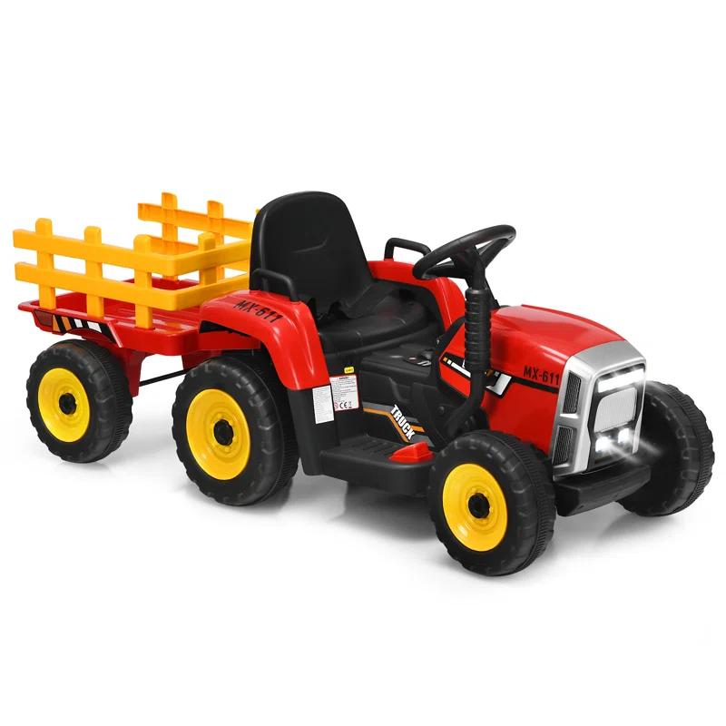 Costway 12 Volt 1 Seater Tractor / Construction Battery Powered Ride On with Remote Control & Reviews | Wayfair