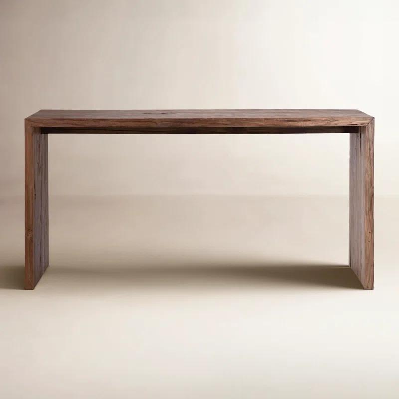 Dovetail Furniture Chilton 60-Inch Rectangular Reclaimed Teak Waterfall Writing Desk | Perigold