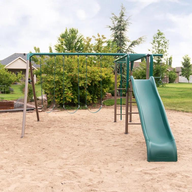 Lifetime Lifetime Powder Coated Steel Swing Set with 4 Swing(s) , 1 Slide(s)