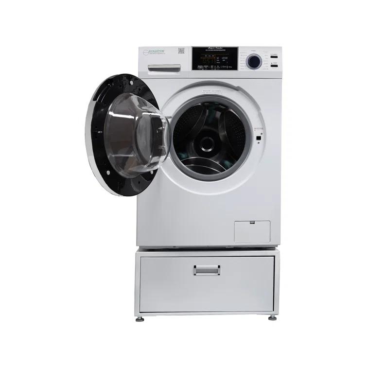 Equator Advanced Appliances Equator All-in-one Washer Dryer Ventless FULLY BUILTIN 0-CLEARANCE 1.62cf/15lbs 110V 1400RPM + Pedestal EZ 4700 C + PDL 4455 White