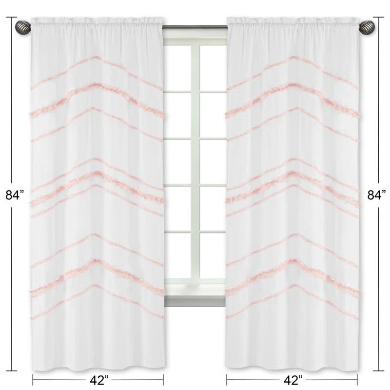 Sweet Jojo Designs Boho Fringe Semi-Sheer Rod Pocket Curtain Panels (Set of 2) by Sweet Jojo Designs (Set of 2)