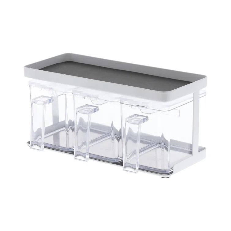 Yamazaki Home Tower Yamazaki Home Pantry Canisters With Rack, Kitchen Organizer, Triple, Steel + Plastic, Handles & Reviews | Wayfair