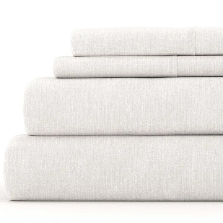 Linen Bamboo-Blend Breathable Luxury Bed Sheet Set