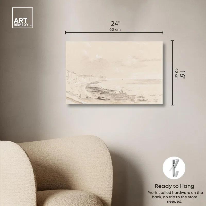 Art Remedy Sea Coast Scene 19th Century Canvas Coastal Classic Art by Art Remedy