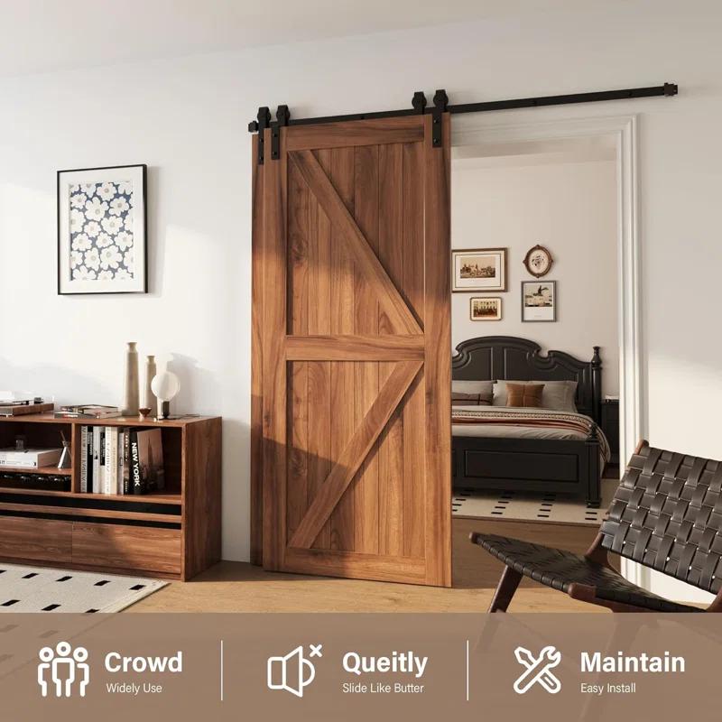 Lazio Steel Double Door Barn Door Hardware Kit Single Bypass