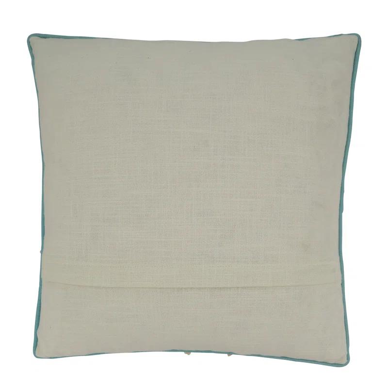 Saro Hermosa Collection Embroidered Cotton Pillow Cover