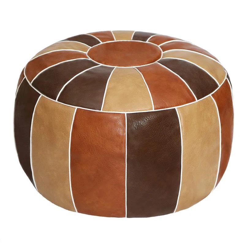 Unstuffed Handmade Moroccan Round Pouf Foot Stool Ottoman Seat Faux Leather Large Storage Bean Bag Floor Chair Foot Rest For Living Room, Bedroom Or Wedding Gifts