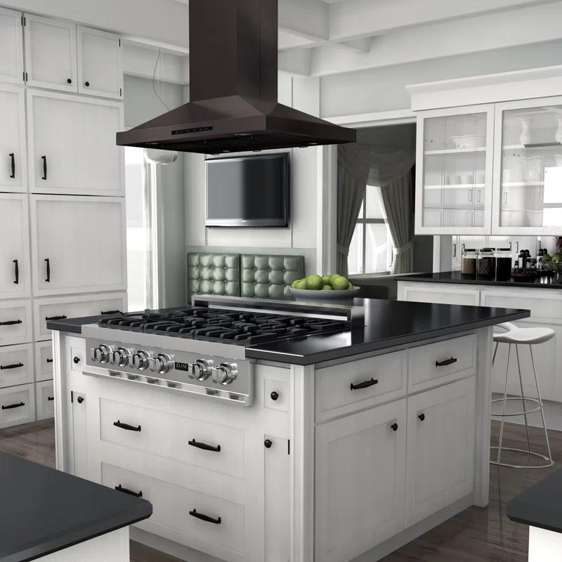 36 in. Convertible Vent Isl& Mount Range Hood in Stainless Steel (GL2i-36)